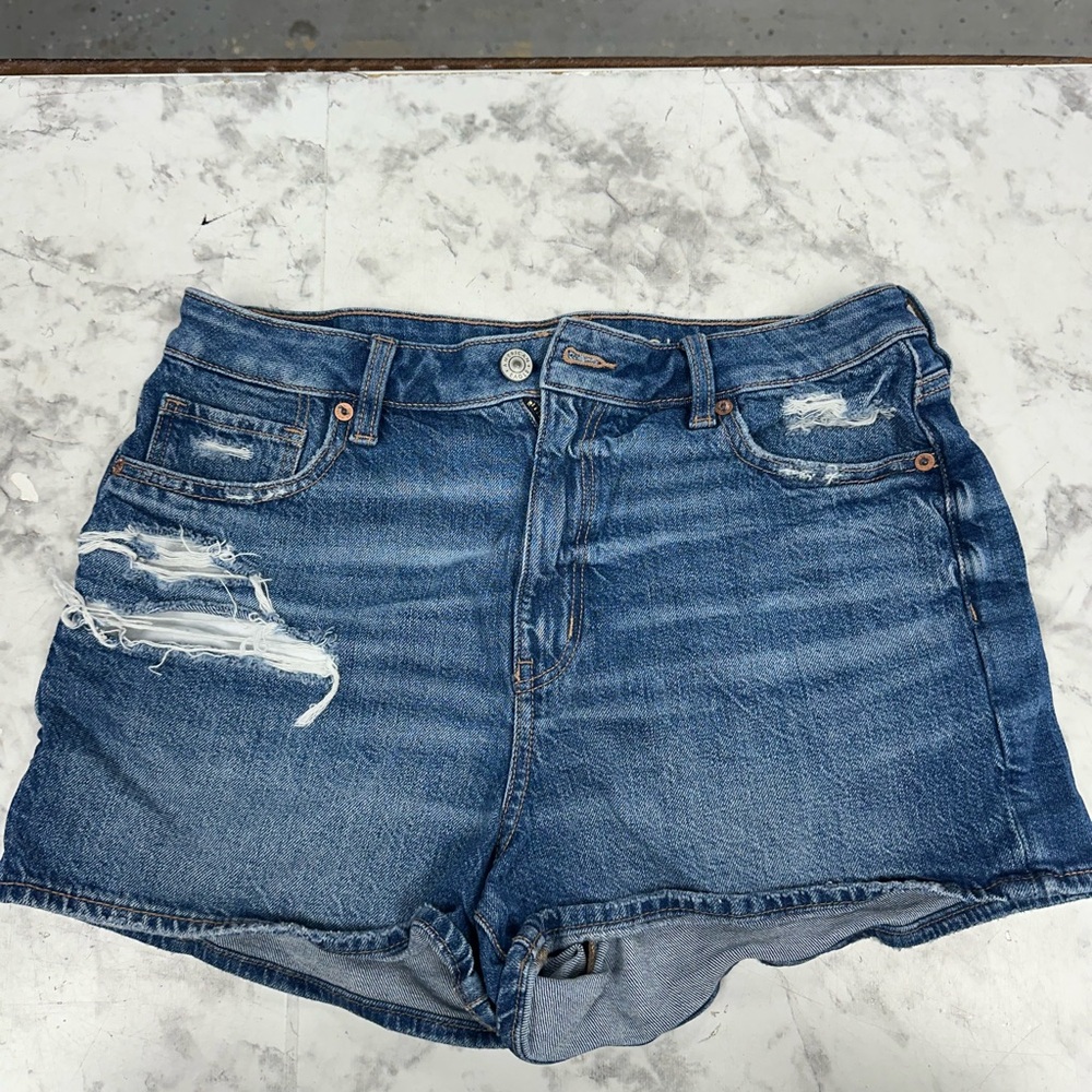 American Eagle Outfitters Blue Jean Shorts Distressed Cut-Off